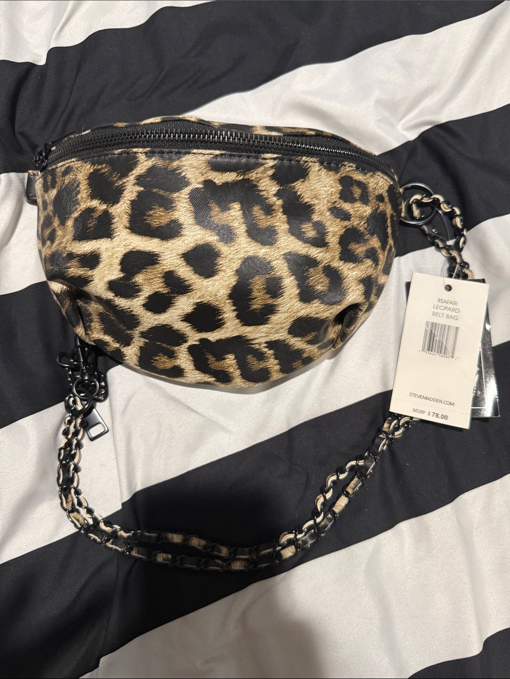 Steve Madden Leopard Print Belt Bag in Tan and Black